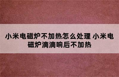 小米电磁炉不加热怎么处理 小米电磁炉滴滴响后不加热